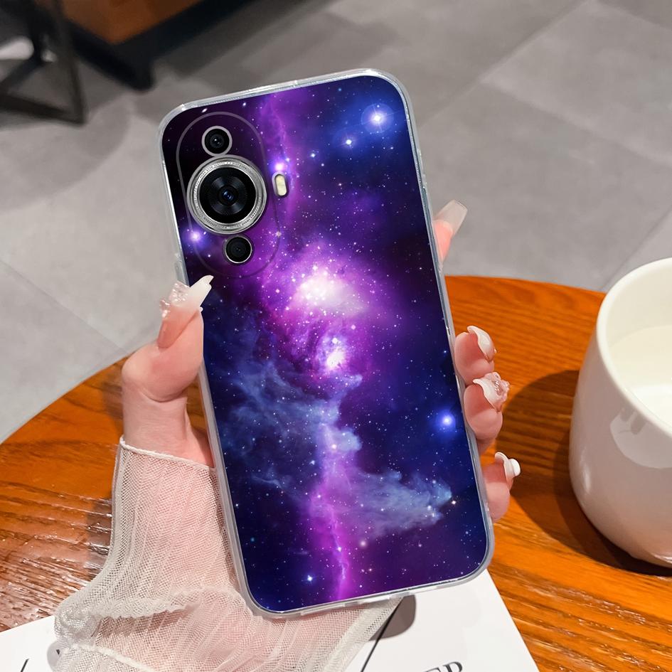 Hülle für Huawei P20 P30 P40 Lite P Smart 2019 Y9s P50 P7 P8 Handyhülle Sternenhimmel Displayschutzfolie Transparent Matt Weiches Silikon für Huawei Bumper Huawei Y6 Pro 2019