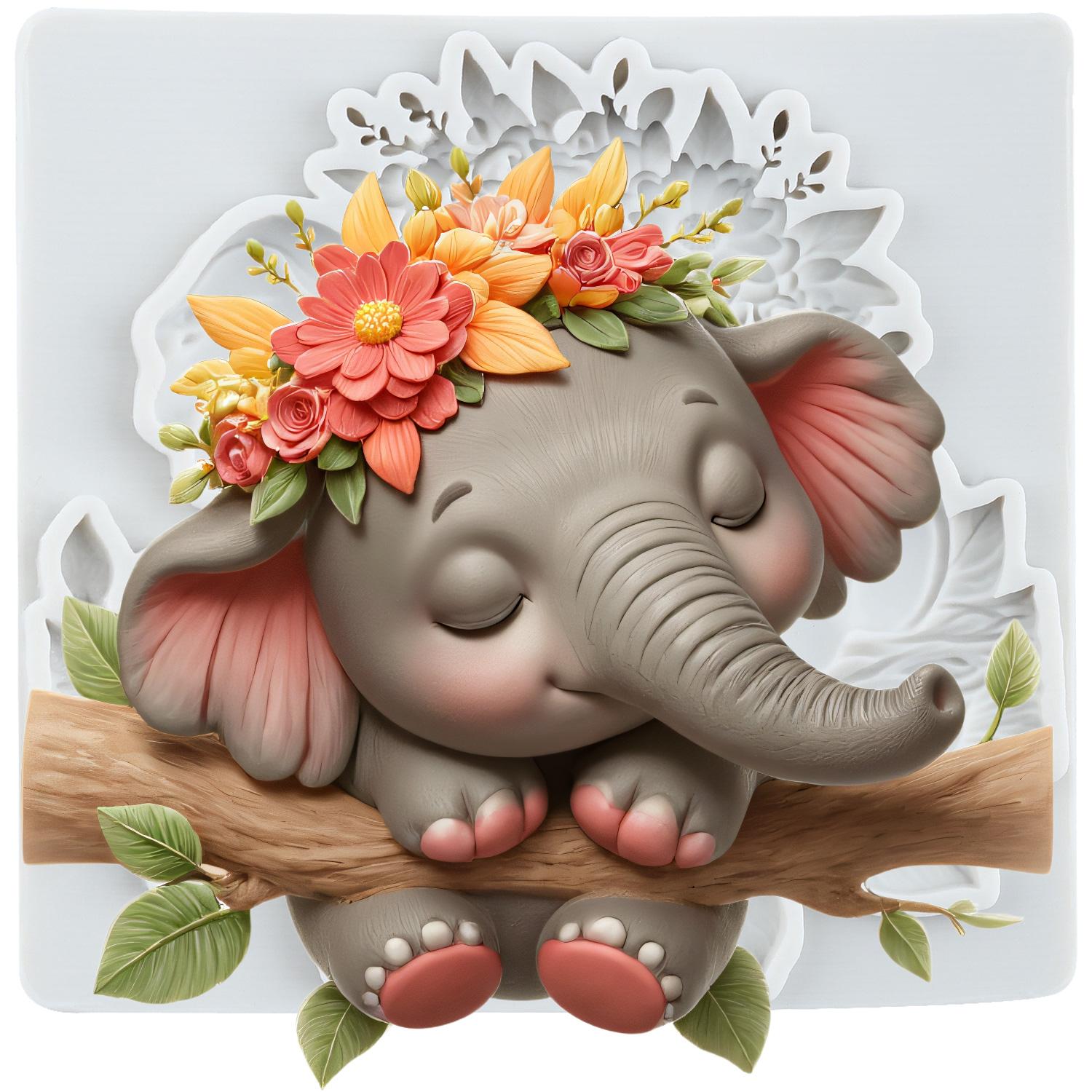 Elefant Silikonformen Tier Elefant Fondantform Kuchen Dekorationswerkzeuge Cupcake Topper Süßigkeiten Schokolade Gumpaste Form graue