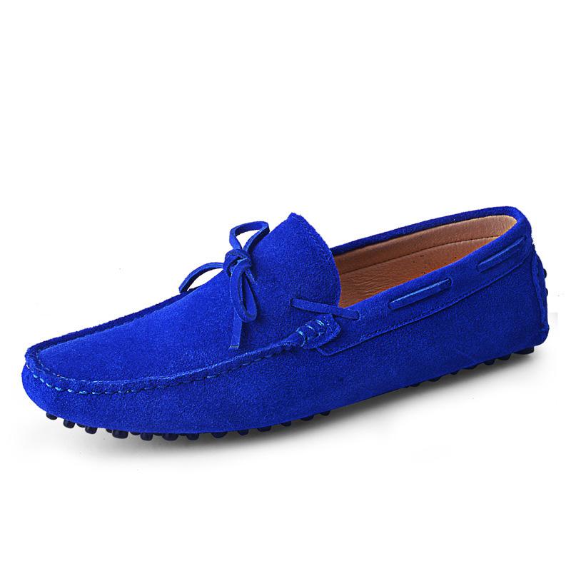 Mode Echtes Leder Herrenschuhe Nubukleder Herren Slipper Mode Übergröße Frühling Herbst Herrenschuhe Freizeitschuhe 9 Farben Größe 38-46 11 blau