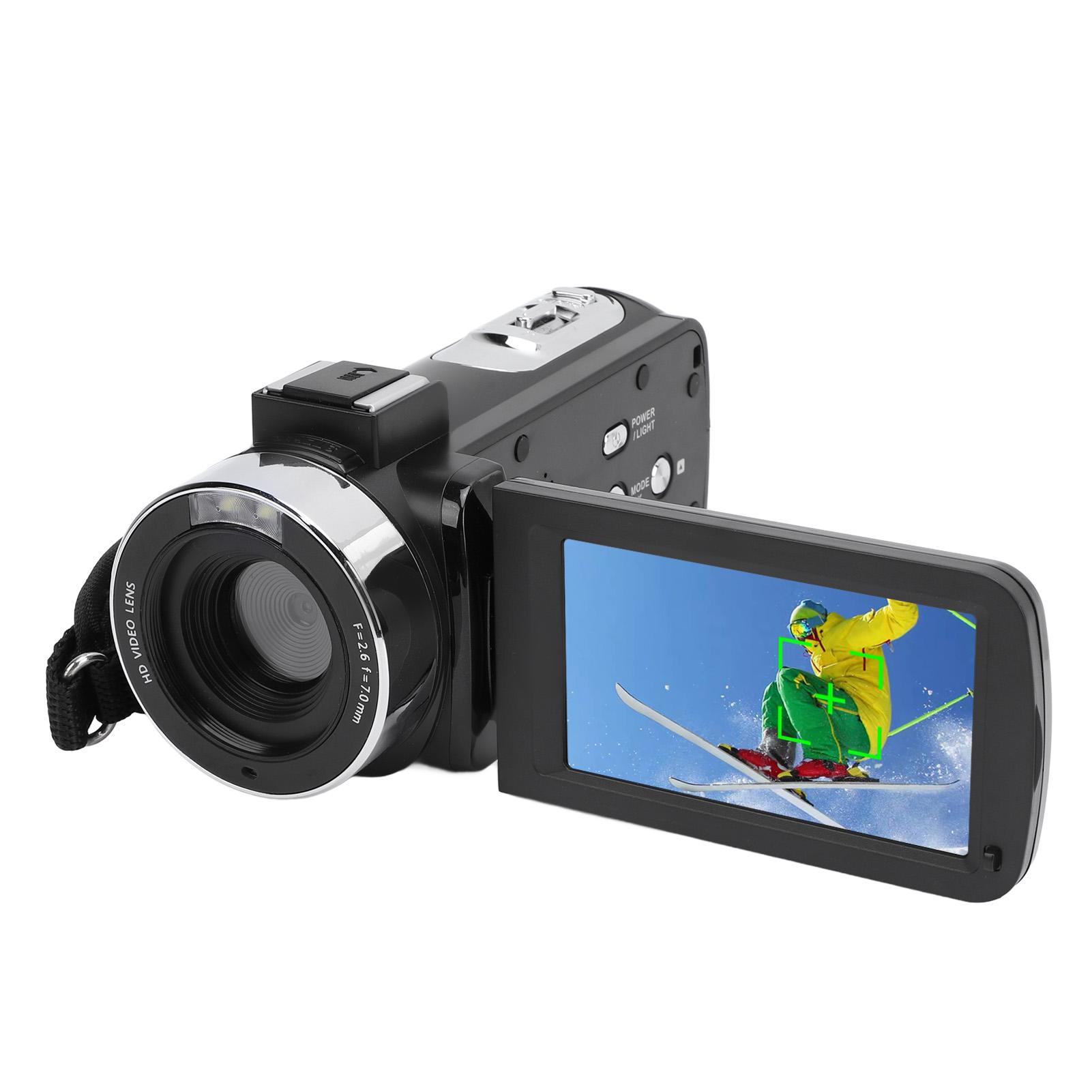 Videokamera 3 Zoll TFT Rotationsbildschirm 1080P 30MP 18X Digitalzoom Camcorder mit Fülllicht USB