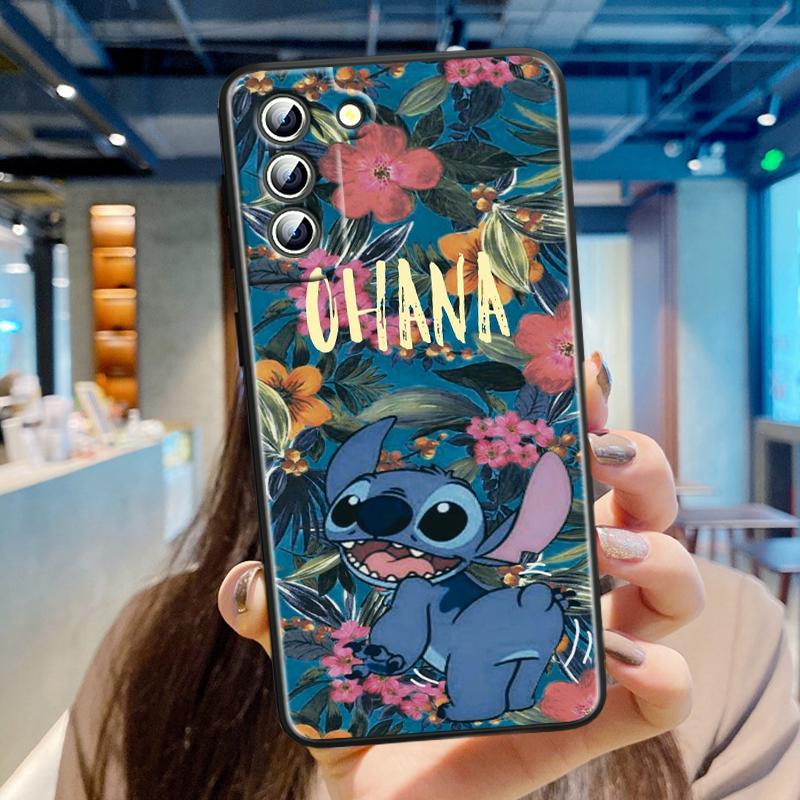 Stitch Cartoon Cute für Samsung Galaxy S24 S23 S22 S21 S20 FE S10 S10E Plus Ultra Pro Lite 5G Schwarze TPU-Telefonhülle Samsung S10 Plus