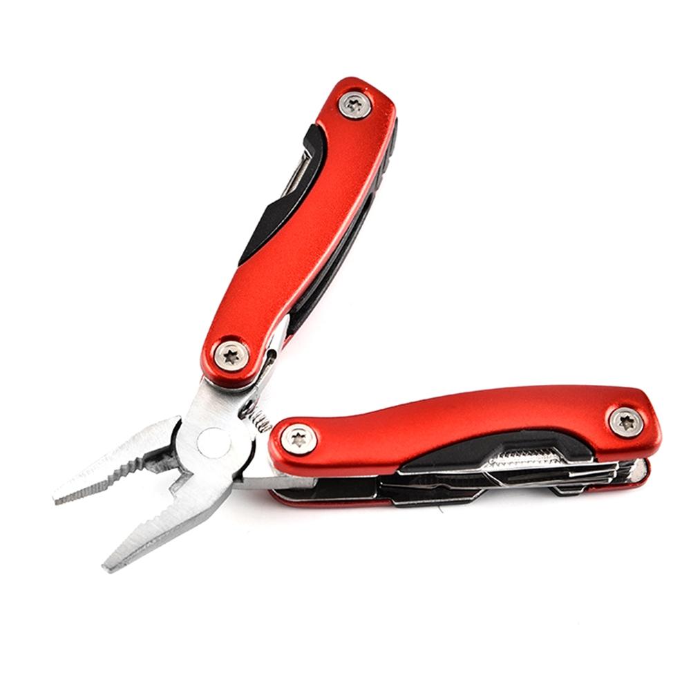 Edelstahl-Klappzange, funktionelle Zange, Handwerkzeuge, Zange, Schraubendreher, Camping-Getriebe-Set, Outdoor-Taschenmesser, Multi-Tool rot