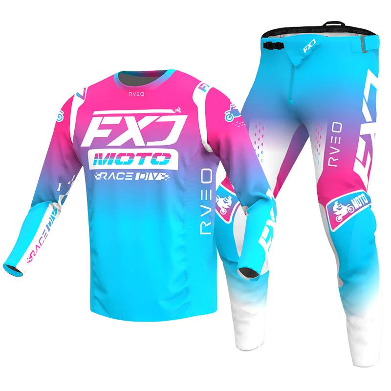 NEU 2026 FXJ pinkes Enduro Motocross Ausrüstungsset MX Trikot Hose Grüne Motorradbekleidung MTB Carracing Anzug Off Road Ausrüstung S - 30 rosa
