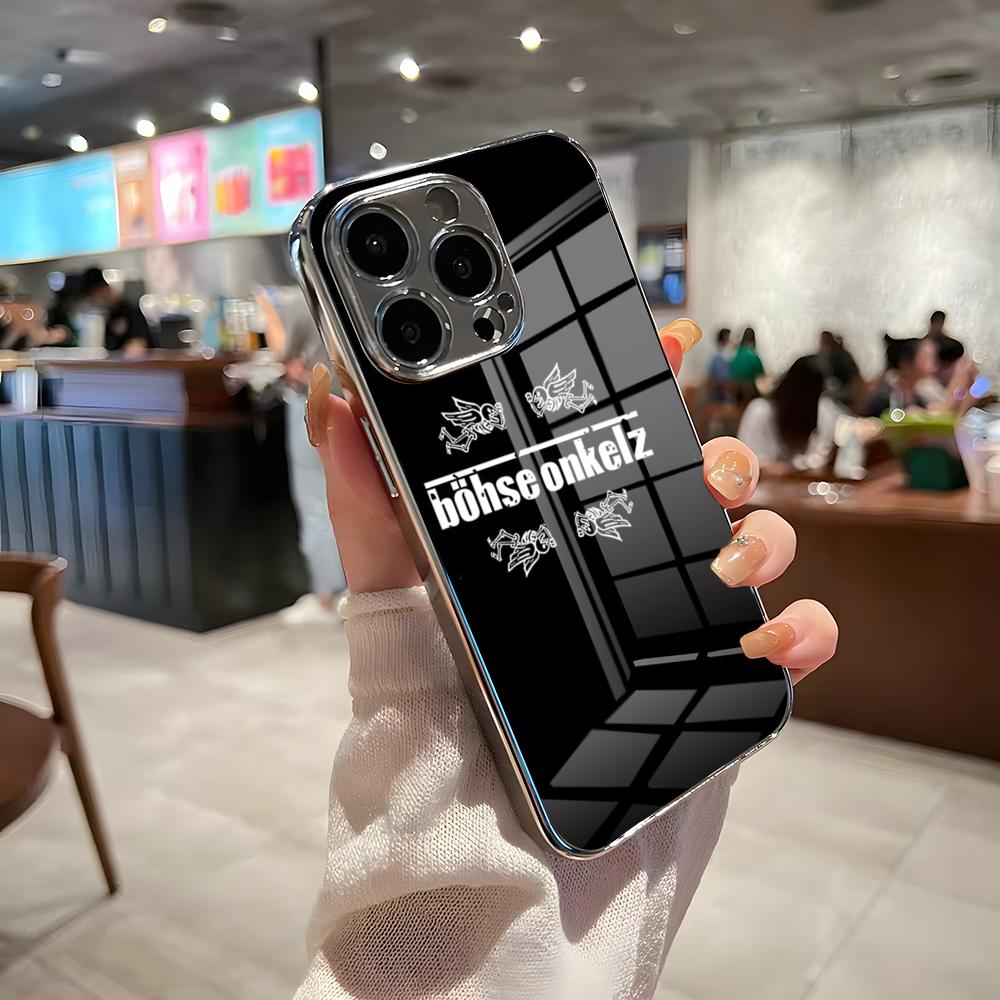 B-Bohse Onkelz Band Handyhülle Für IPhone 17 Pro Max 15 Pro 16 14 Plus 12 13 Mini 11 Pro Stoßfeste Galvanisierte Glasabdeckung iPhone 16 Pro Max