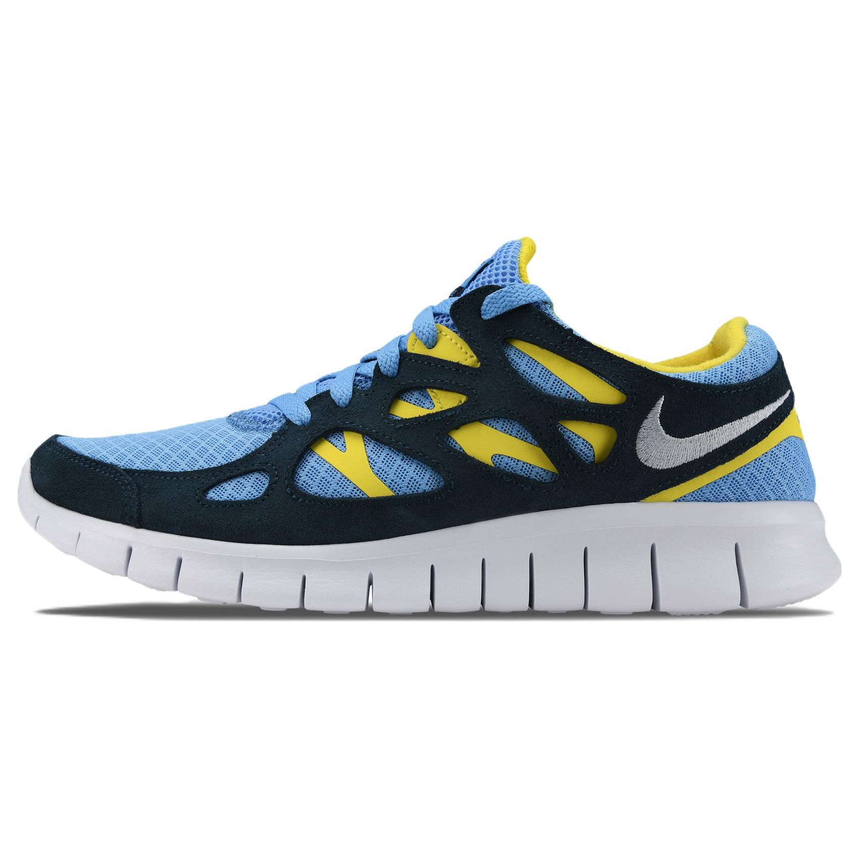 Nike Free Run 2 University Blue Navy Yellow Strike Herren Sneaker Weiß-Armory-Navy-Yellow-Strike 537732-408 41