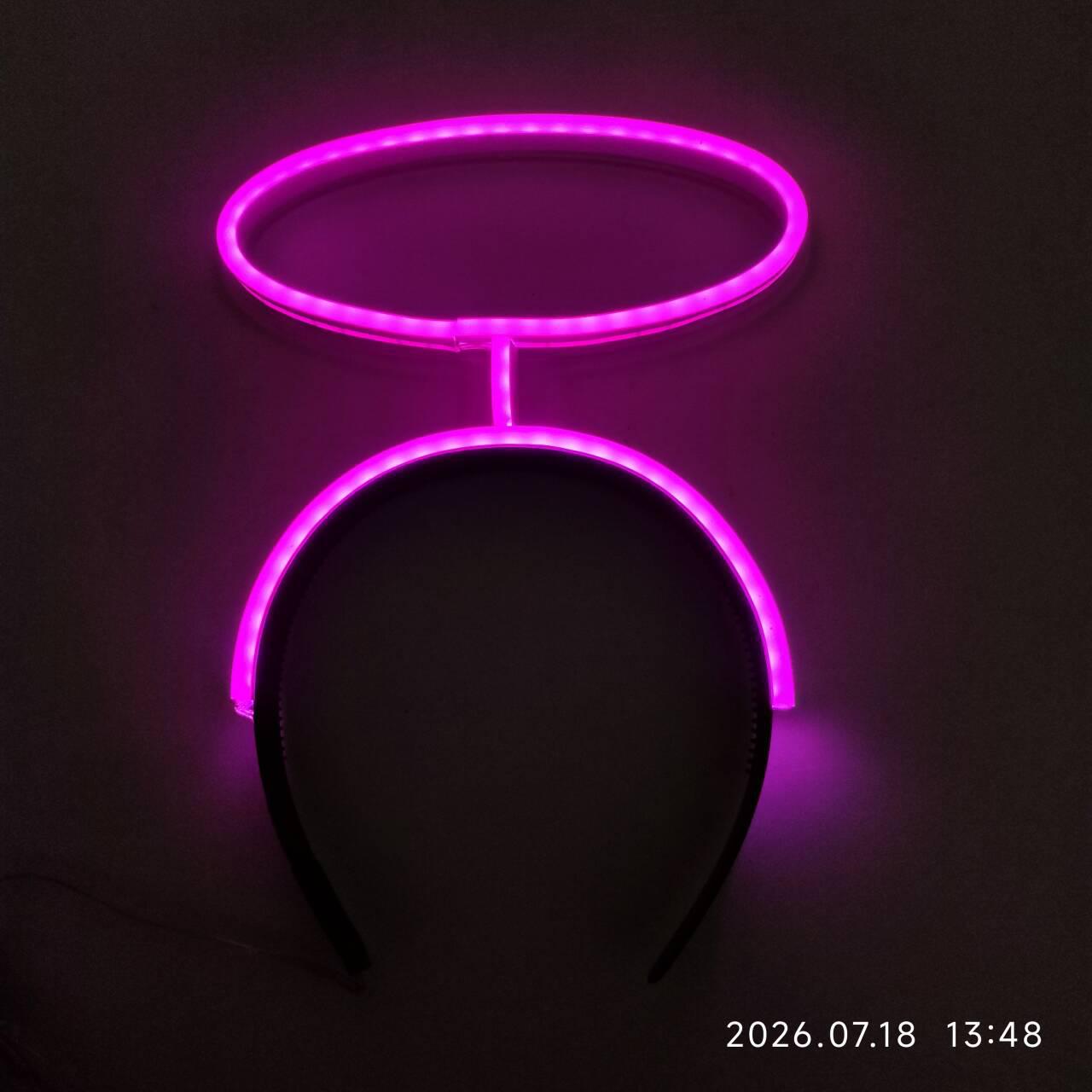 LED Neon Heiligenschein Stirnband zum Aufleuchten für Weihnachten, Halloween, Konzerte, Dekoration und Kostüme