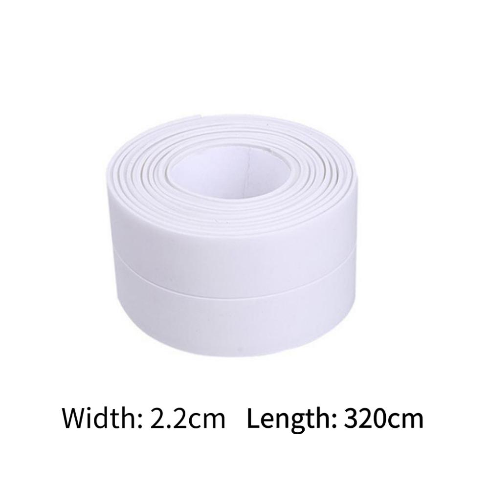 3,2 m PVC-Dichtungsband für Badewanne, Waschbecken, Dichtungsstreifen, selbstklebend, wasserdicht, schimmelresistent, Wandaufkleber, Waschbeckenrandband für Badezimmer, Küchenzubehör 2.2cm x 320cm