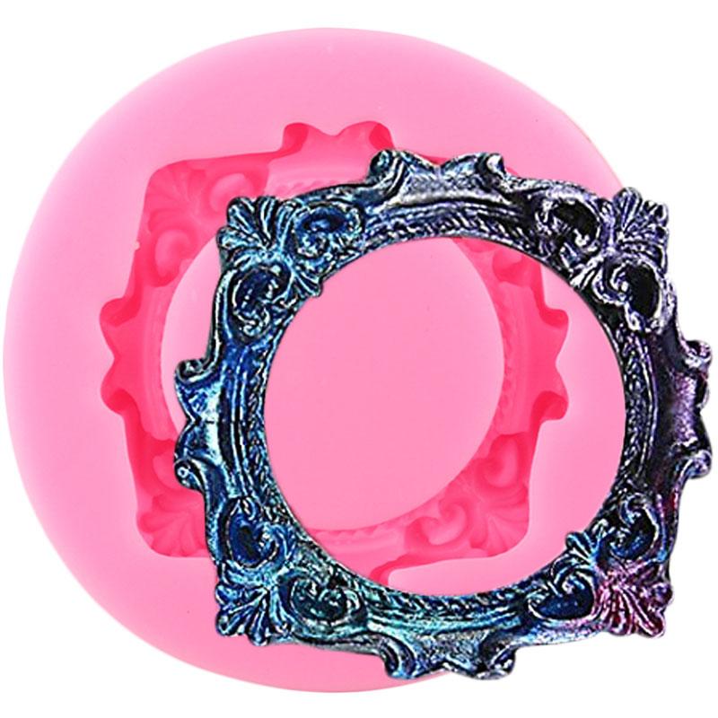 DIY Spiegelrahmen Fondant Kuchen Dekorieren Werkzeuge Schokolade Kuchen Silikonformen Küche Backformen armee grüne