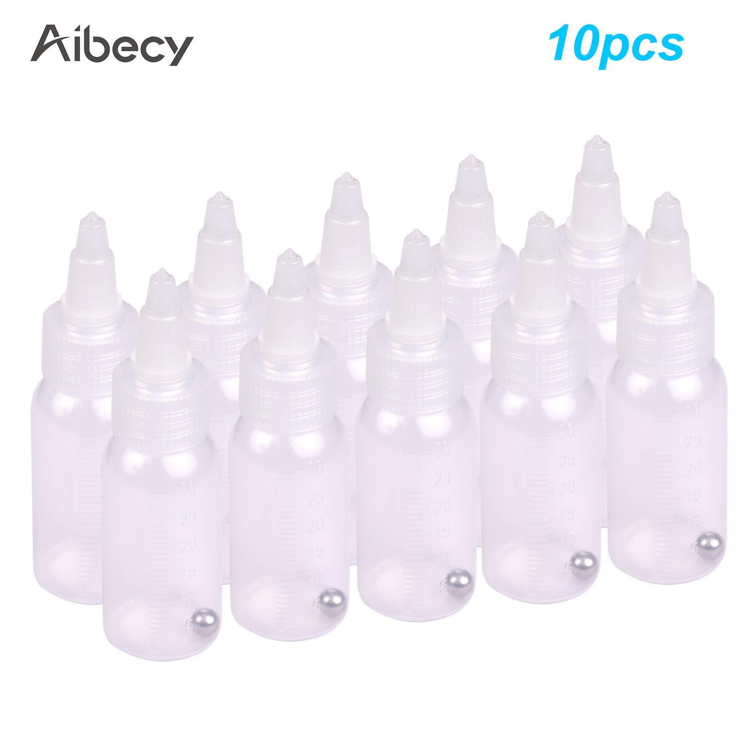 Aibecy 10 Stück 1,2 Unzen (35 cc) Airbrush-Farbflaschen und Aufbewahrungsflaschen mit Skalierungslinie für 10pcs Storage Bottles