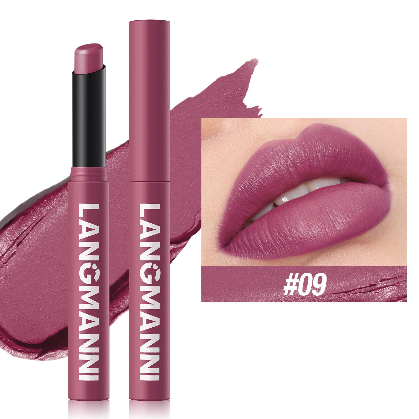 12 Farben matter Lippenstiftstift, wasserfest, langlebig, antihaftbeschichtet, Lippenstifttönung, Kosmetik, Nude-Lippenstift, Make-up, Maquillage