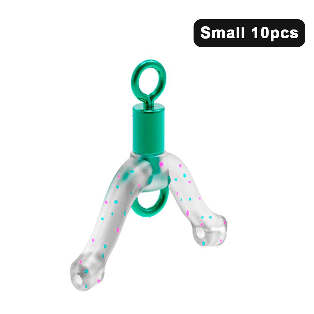 10 STÜCKE Anti-Wicklung Entladen Silikagel Acht Schleife Sub Draht Stecker Hohe Elastische Gabel Angelausrüstung Zubehör Small 10pcs