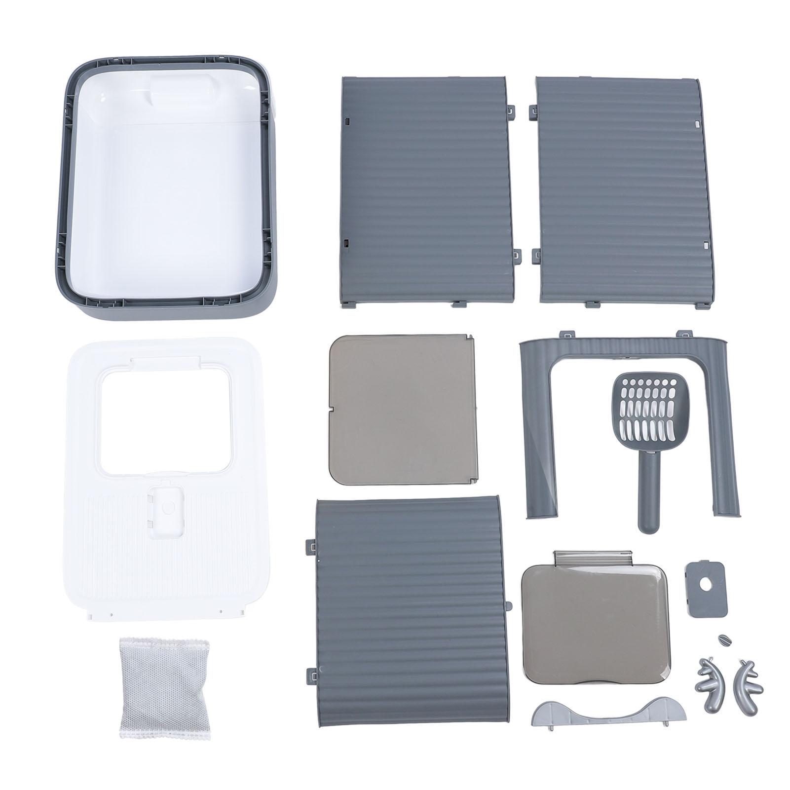 Geschlossene Katzentoilette Große Kapazität Einstieg von oben Geruchskontrolle Kunststoffabdeckung Katzentoilette für weiß