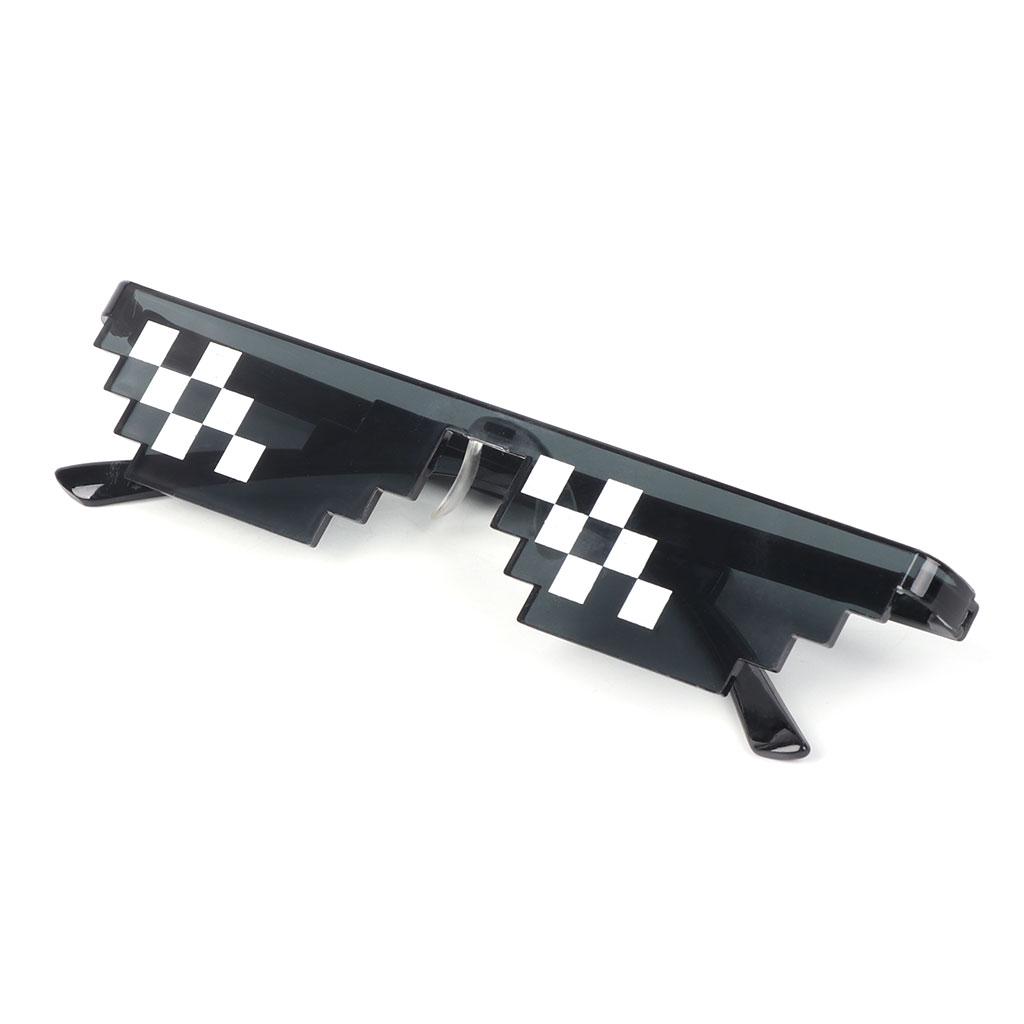 Thug Life Brille Deal With It Brille Pixel Damen Herren Schwarz Mosaik Sonnenbrille KTY