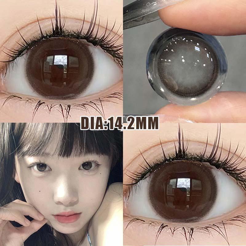 Myopie-Kontaktlinsen MillCreek Braun Natürlich 14,2 mm Kleiner Durchmesser 6-Monats-Verwendung Weiche Kontaktlinsen Geeignet für das tägliche Tragen durch Studenten und Arbeiter -1.00 braun