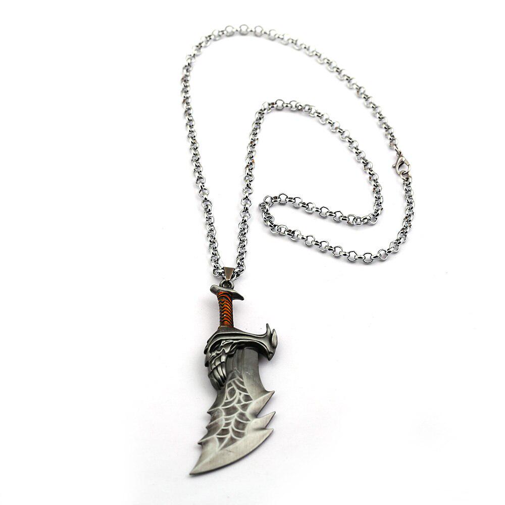Hi Game God Of War Halskette Schwert Blades of Chaos Halsketten Schmuck Klassische Waffen Anhänger für Männer bronze