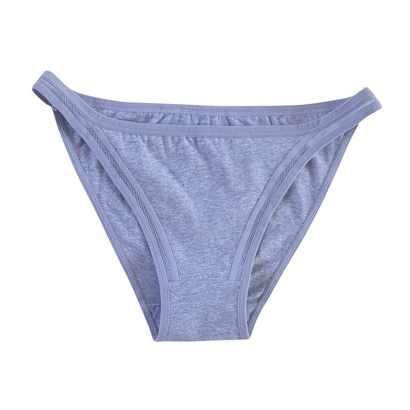 Sexy Höschen mit halber Hüfte für Frauen, reine Baumwolle, atmungsaktiv, einfache Slips mit niedriger Taille, Mädchen-Bikini, dünne Riemen, Damenunterwäsche XL grau