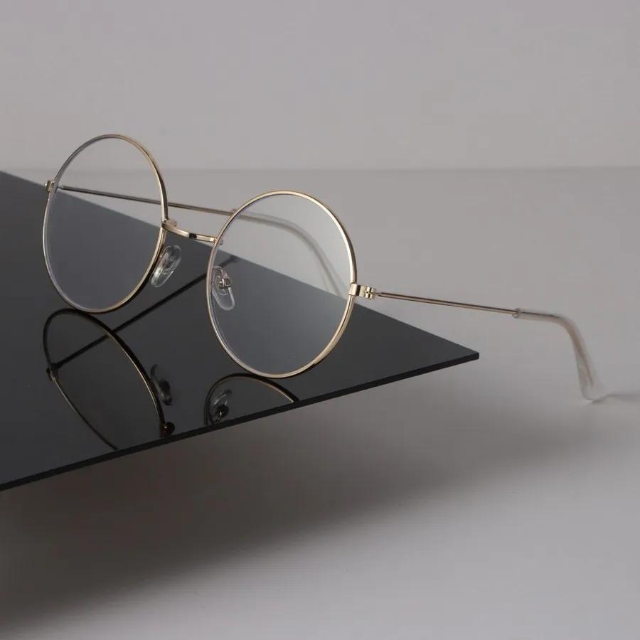 Minimalistischer Luxus Transparente Brille Cooles Rundes Gestell Brille Damen Herren Cooles Klares Glas Gestell Brille Oculos gray