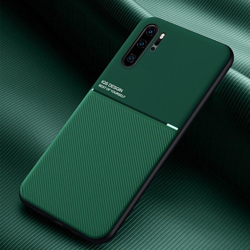 Magnetische Lederhülle für Huawei P30 Pro Lite P20 P40 Honor 20 10 8X 10X Lite P30Pro P30Lite P20Lite. Eingebaute Metallplattenabdeckungen For Huawei P30 Pro grün