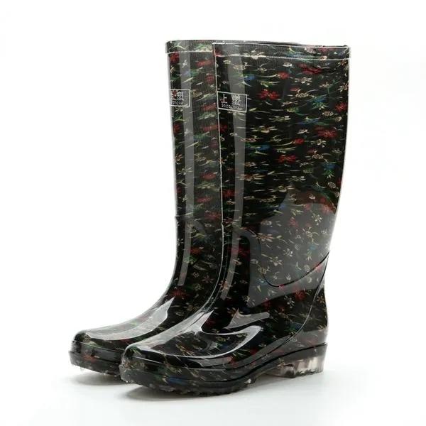 Regenschuhe Damen Hohe Stiefel Erwachsene Mittelgroße Stiefel Rutschfeste Lange Stiefel Hohe Stiefel Überschuhe Gummiüberschuhe Frühling und Sommer Home 40 grau