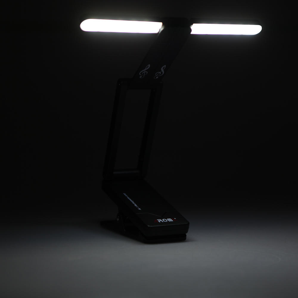 Aroma Clip-on wiederaufladbare Notenpultlampe für Klavier, LED-Bühnenlicht, heiß schwarz