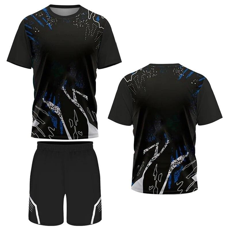 T-Shirt und Shorts Set Tennis Tischtennis Trainingsbekleidung Sommer Outdoor Lauflicht M