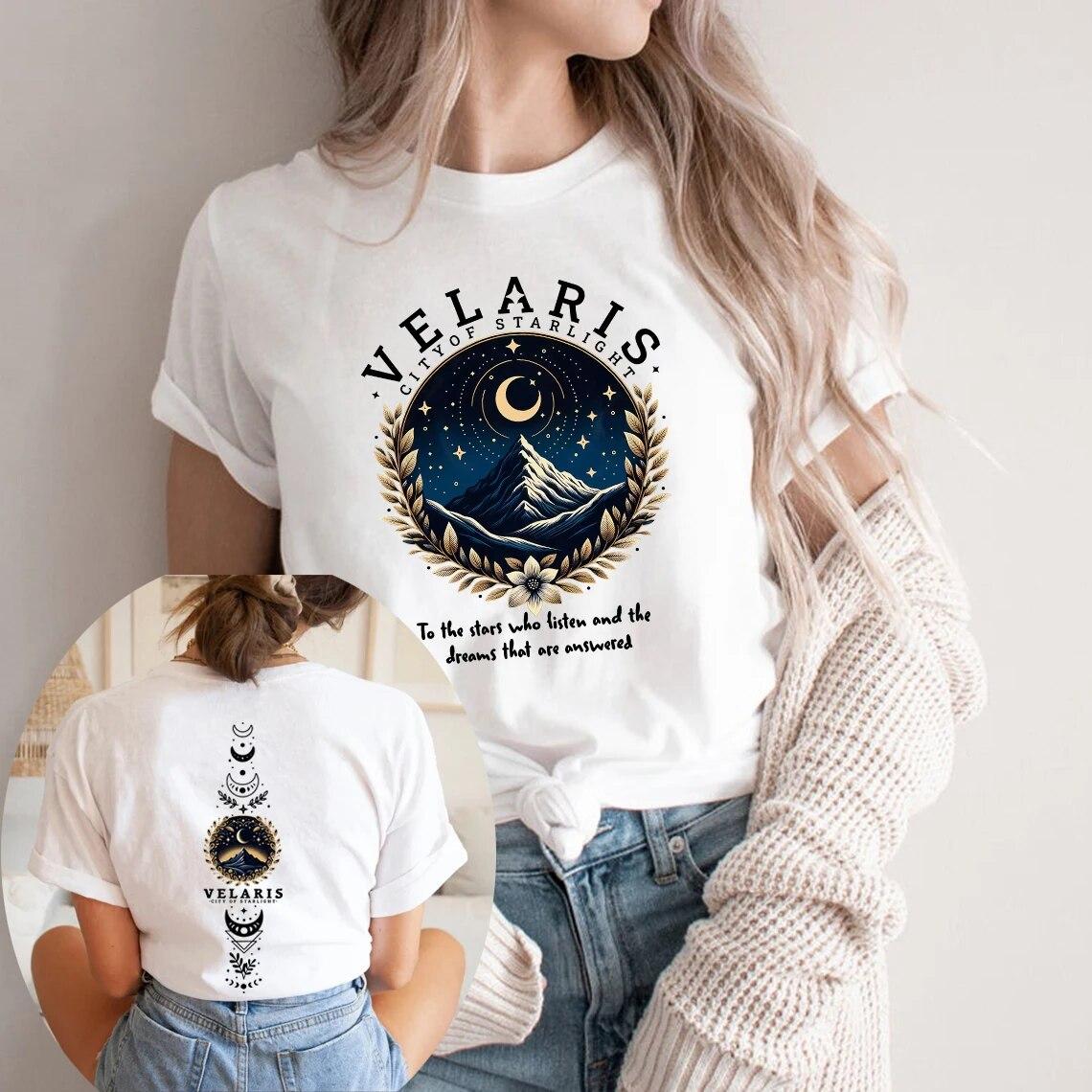Velaris City of Starlight T-Shirt ACOTAR T-Shirt The Night Court T-Shirt Damen Grafik T-Shirts Vintage T-Shirt SJM Merch Shirt Top M weiß