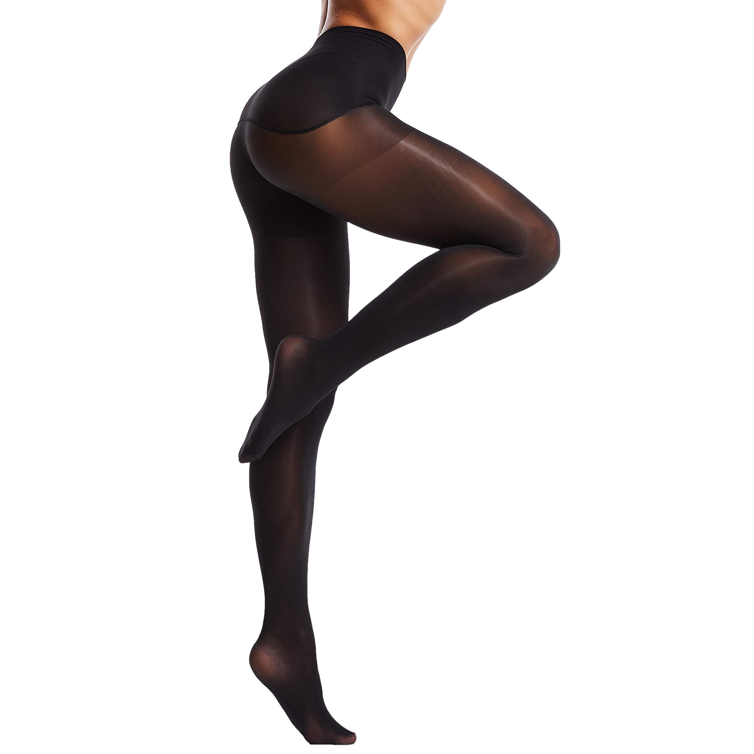 Kave White Sexy 360° Nahtlose Schritt Transparente Strumpfhose Farbige Öl Glänzende Strumpfhose Hohe Taille Glatte Strumpfhose Für Frauen Fit for 40-70kg black