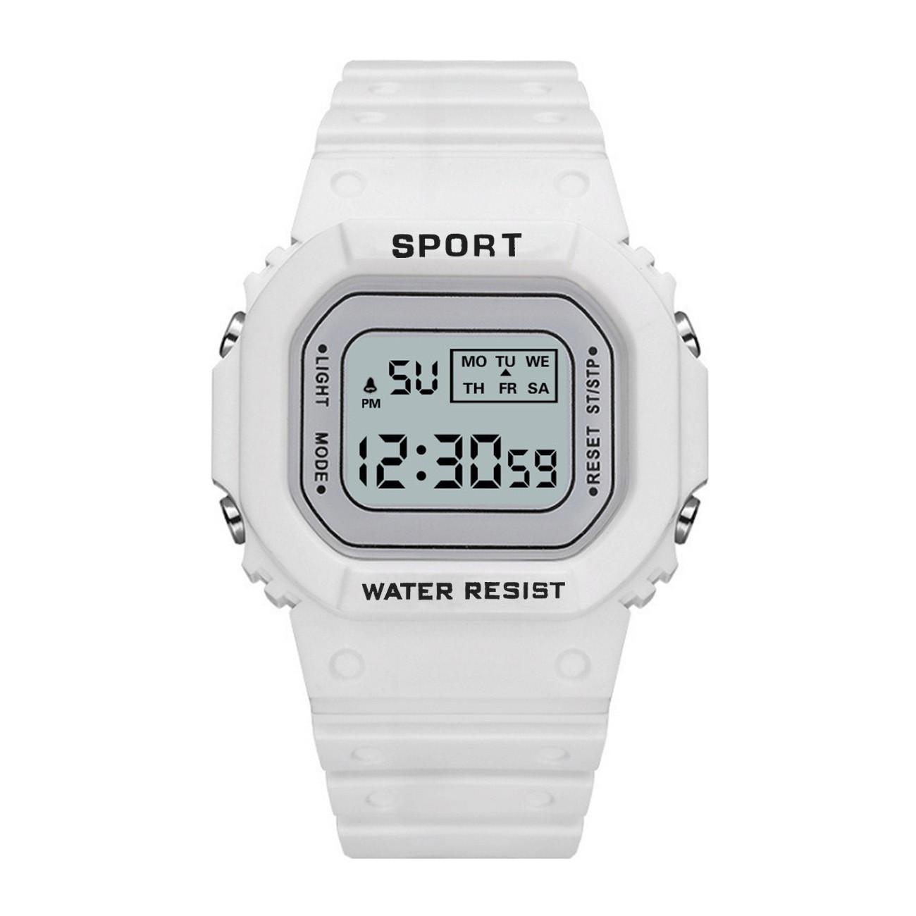 Mode Männer Frauen Uhren Led Digital Sport Uhr Liebhaber Geschenk Uhr Kinder kinder Armbanduhr Weibliche Uhr One Size weiß