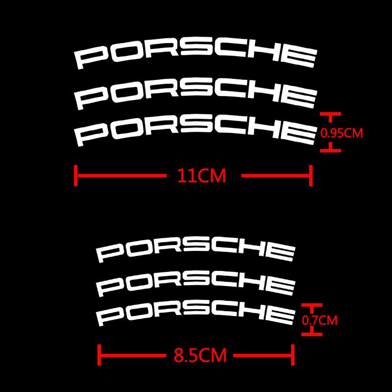 Autoaufkleber Bremssattel Aufkleber Label Porsche Logo Personalisierte Modifikation Dekorativer Aufkleber Für Porsche Cayenne Panamera CVM1 6pc white