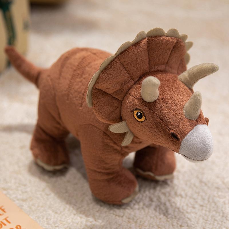Simulation Dinosaurier Tyrannosaurus Rex Puppe Plüschtier Brontosaurus Triceratops Puppe Beruhigende Stoffpuppe für Kinder 34cm Triceratops