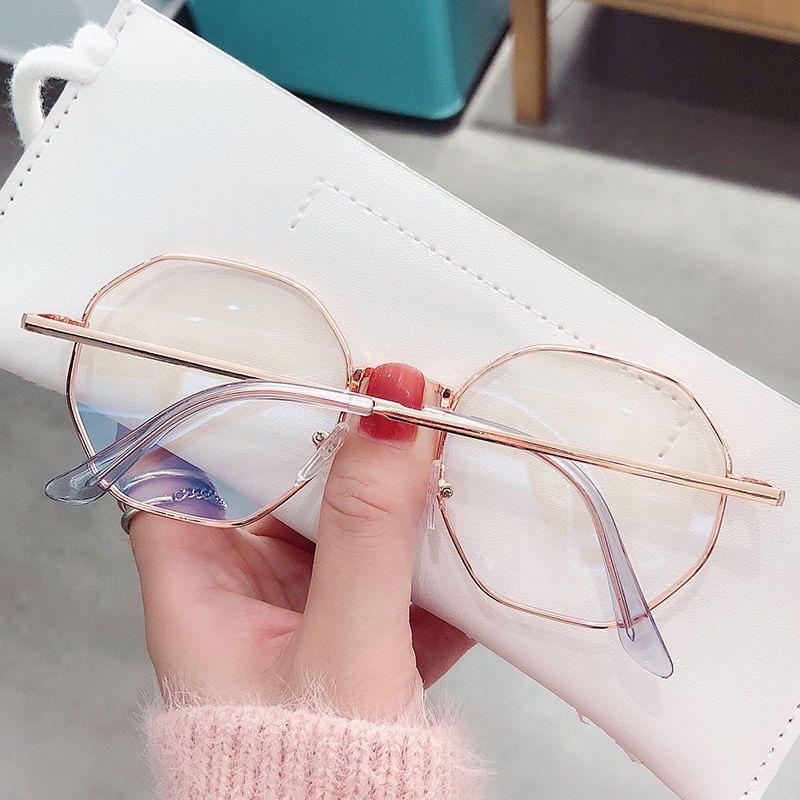 Achteckige Metallrahmen Damen Brille Weibliche Computer Lesebrille Brillen Fotografie Zubehör rose gold