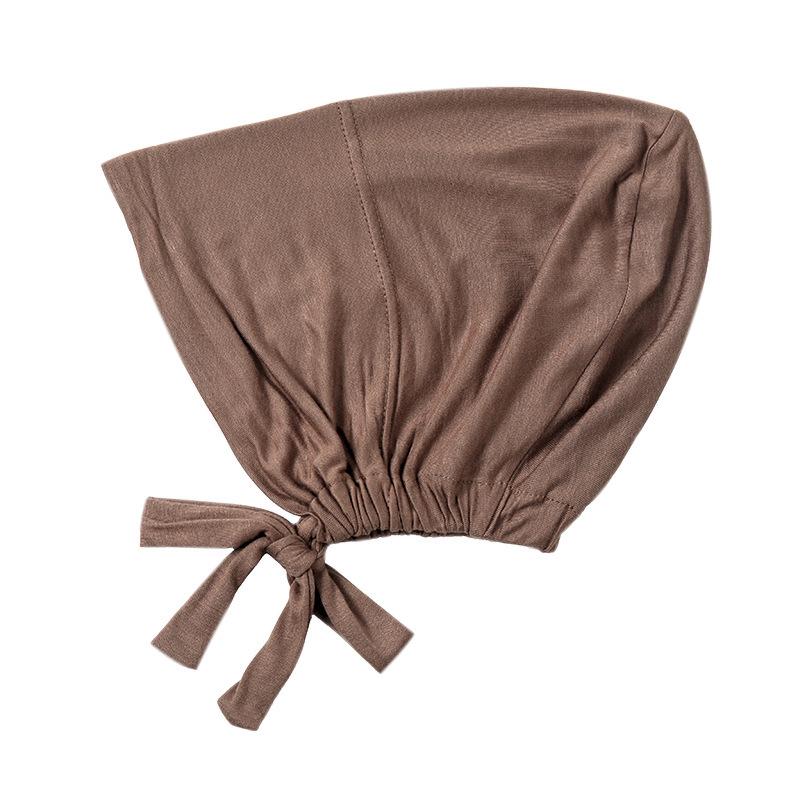 Modalisierte Baumwolle Mercerisiert Elastischer Kordelzug Basecap Einfarbig Damen Hijab khaki