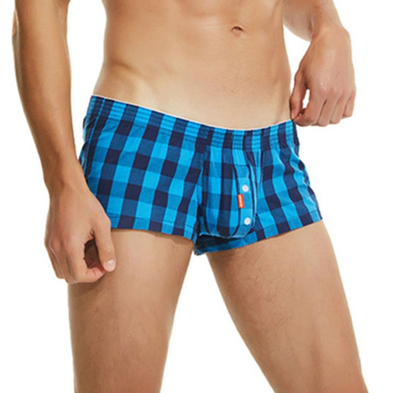 Baumwolle Herren Karierte Boxershorts Herren Unterwäsche Boxershorts Home Lounge Shorts Herren Unterhosen Herren Schlafhosen M dunkelblaue