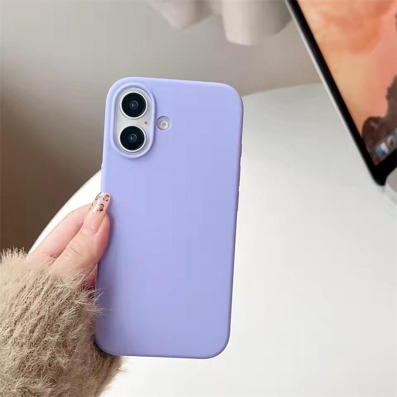 Luxus Flüssigsilikonhülle Für iPhone17 16 15 14 13 12 11Pro Max Plus XS XR Mini 7/8 SE 16E Handyhüllen Für iPhone Vollschutzhülle iPhone 16E violett