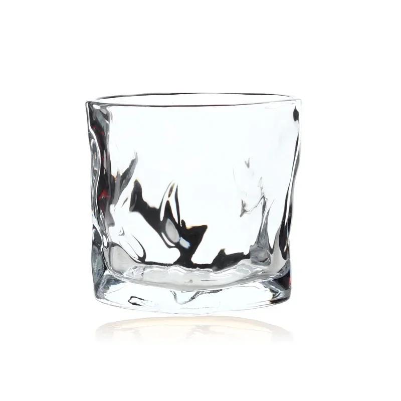 1Pcs Transparent Glas Becher Gletscher Wein Whisky Kaffee Tasse Haushalt Trinken Saft Unregelmäßige Form Tassen Drinkware 101-200ml