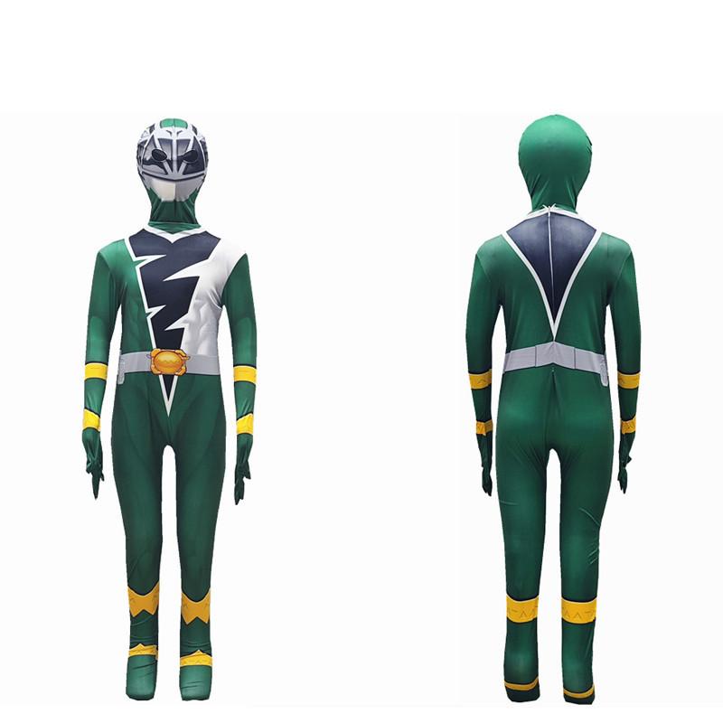Kinder Jungen Superhelden Rangers Team Overall Maske Kleidung Set Cosplay Kostüme Halloween Geburtstagsparty Zentai Anzug Outfits 150cm grün