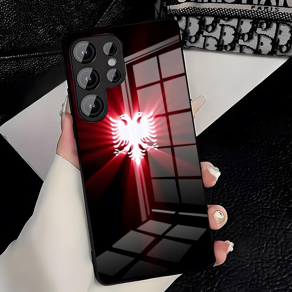 Albanien Albaner Flagge Handyhülle Für Samsung S26 S25 Plus S20 S20 Plus S22 Ultra S23 FE S21 Plus S21 Ultra Glasabdeckung Samsung S21 Plus