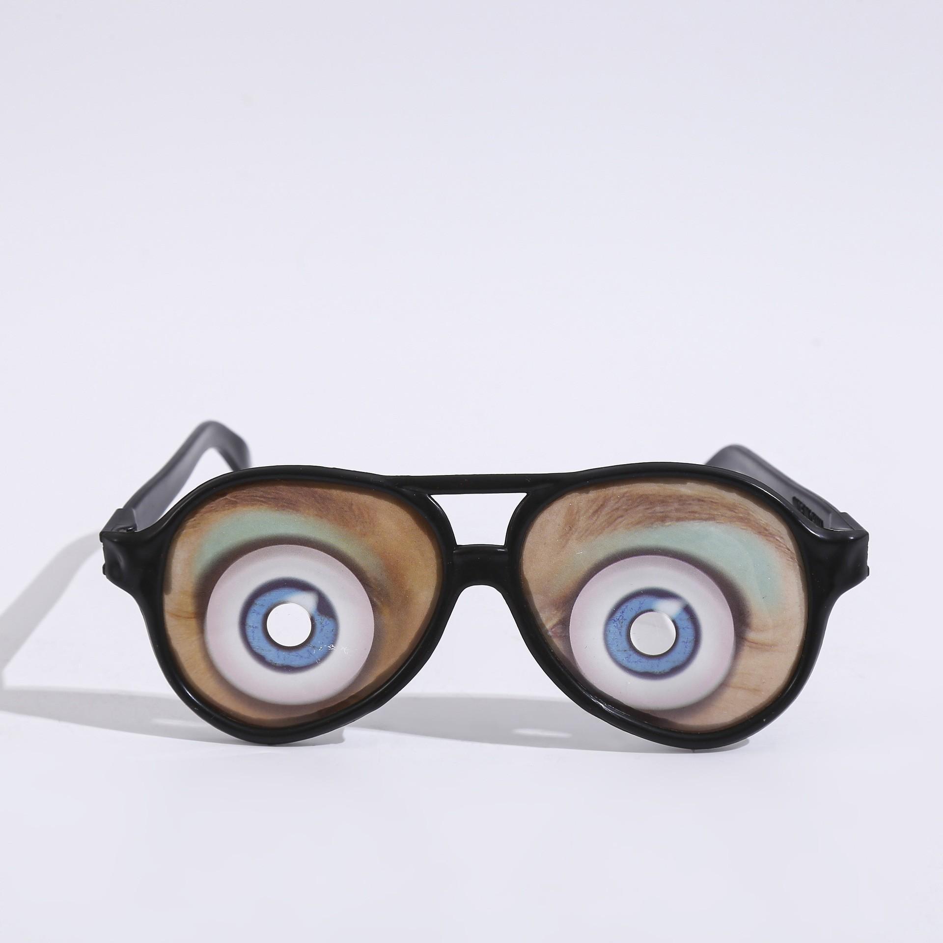 1 Stück Halloween Streichspielzeug, Witz, lustige Augen, Brille, Witzkostüm, Brille, Partyzubehör für Halloween Aprilscherz blau