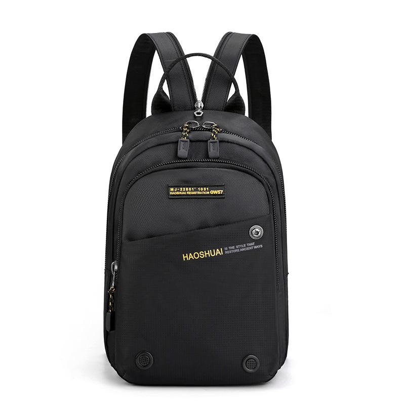 Herren Kleiner Rucksack Rucksack Messenger Crossbody Brusttaschen Mehrzweck Militär Reise Nylon Männermode Tagesrucksack Rucksack schwarz