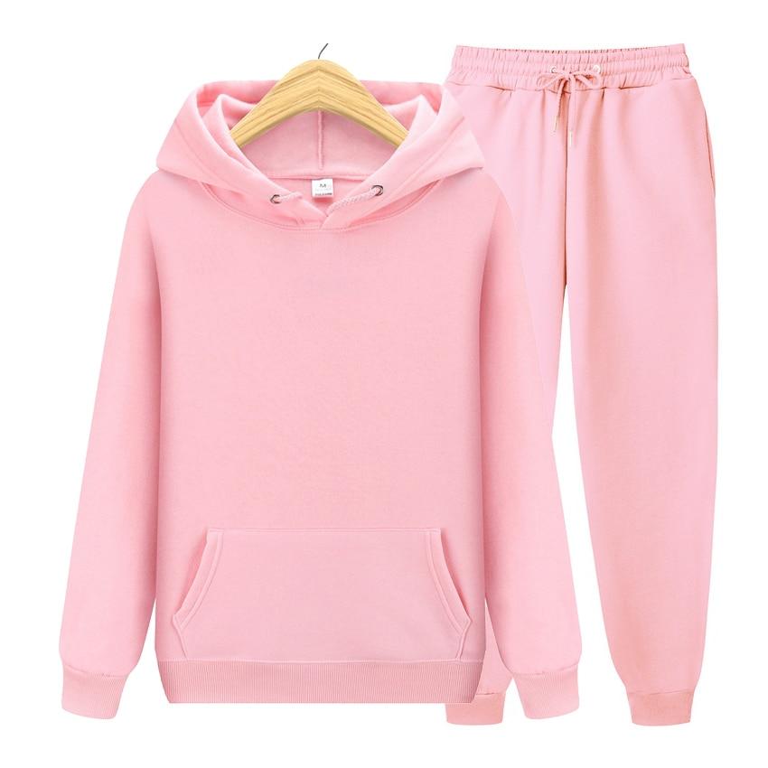 Herbst Winter Fleece Hoodies + Hosen Zwei Stück Set Männer Frauen Hoodies Trainingsanzüge Jogger Hosen Dicke Warme Kleidung Männer XL
