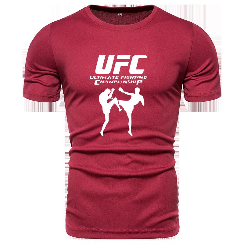 2025 UFC Sommer Herren Rundhals Kurzarm T-Shirt - Europäischer & Amerikanischer Stil M rot/weiß