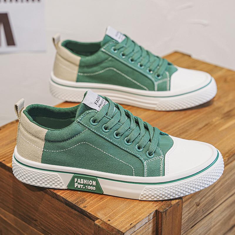 2026 Canvas-Schuhe Damen Koreanische Version All-Match Flache Schuhe Sommer Dünne Sektion Einzelne Schuhe Studentinnen Ins Trendige Board-Schuhe 48 grün