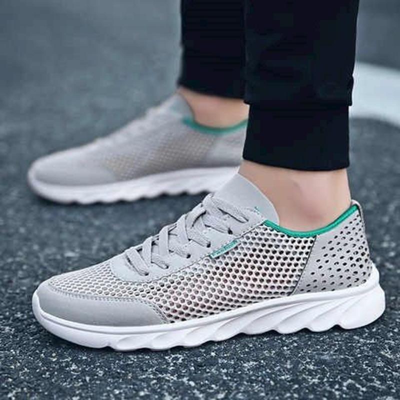 Atmungsaktive Herren-Sneaker Mode Laufschuhe für Herren Jogging-Trainer Plateau Schnürschuh Herren-Sneaker Zapatos De Hombre Übergröße 38-47 45 grau