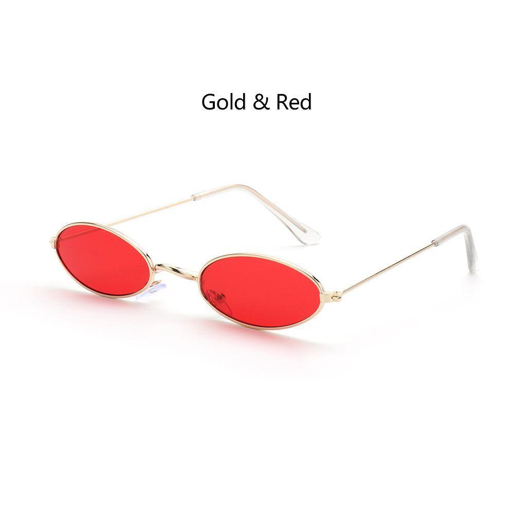 Sommer Herren und Damen Accessoires Sonnenbrillen Vintage Shades Brillen Oval Sonnenbrillen Gold & Red