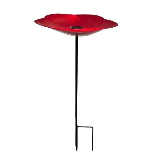 Blumen Vogelbad Eisen Vogelfuttertablett mit Stiel Outdoor Wasserspender Blumen Vogelbad Schale für Gartendekoration Vogelliebhaber Geschenk