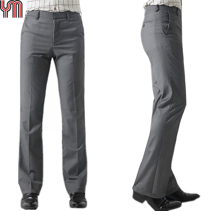 Herren Bell-Bottom-Hose im 60er- und 70er-Jahre-Stil, Vintage-Stil, Schlaghose, ausgestelltes formelles Kleid, weites Bein, schlanke Hose 35 grau