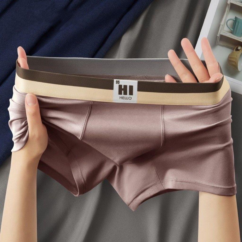 Einfarbige, bequeme, atmungsaktive Boxershorts für Herren, weiche, hautfreundliche Boxershorts mit mittlerer Taille, Jugendshorts 3XL kaffeebraun
