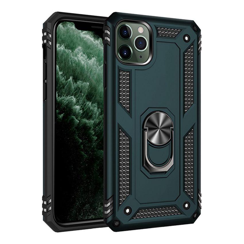 Magnetische Rüstungsringhülle für Huawei P30 P40 Pro P20 Lite Samsung S10 S20 Plus iPhone 11 Pro Max SE Xiaomi Redmi Note 9S Robuste Abdeckung Huawei P40 Pro dunkelgrüne