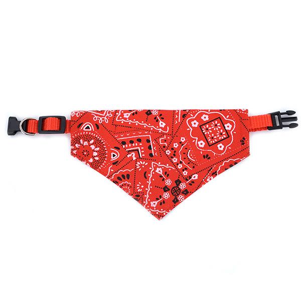 Haustier-Halstuch für Hunde, Welpen, Katzen, Hundehalsband, Bandana, Halsband, Schal mit Lederhalsband, Zubehör, verstellbarer Schal für Haustiere, Welpen, Katzen S rot