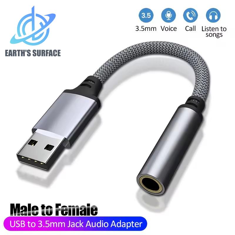 USB auf 3,5-mm-Klinken-Audioadapter USB A auf 3,5-mm-TRRS-Buchse-Adapter mit externer Stereo-Soundkarte für PS4 PC Laptop Kopfhörer Mac USB to 3.5mm